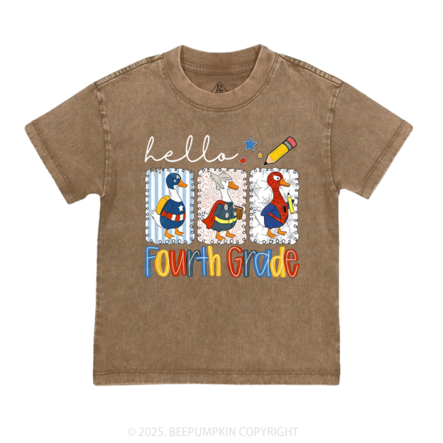 Personalized Hello School Toddler&Kids Washed Tees