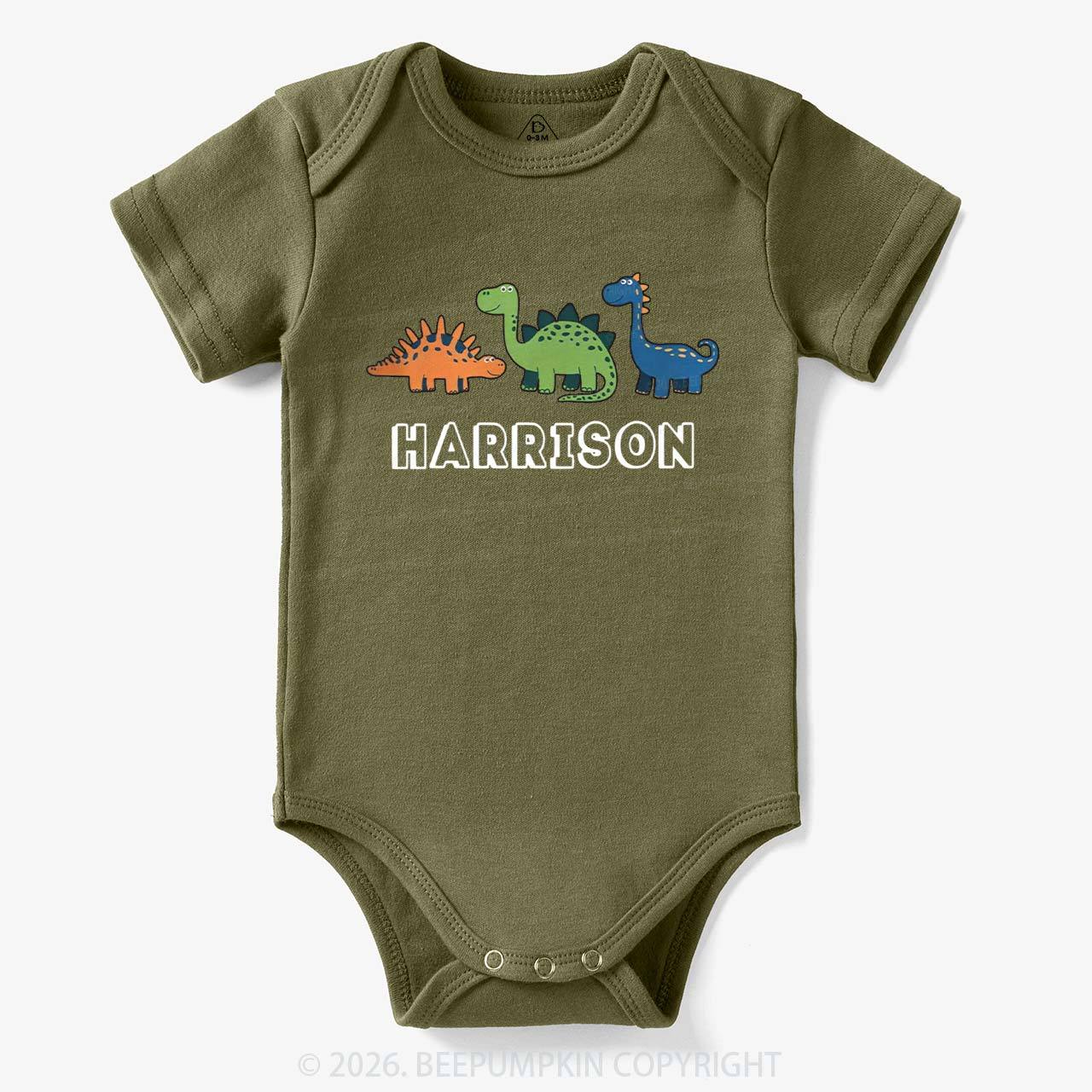 Personalized Cute Dinosaur Name Bodysuit
