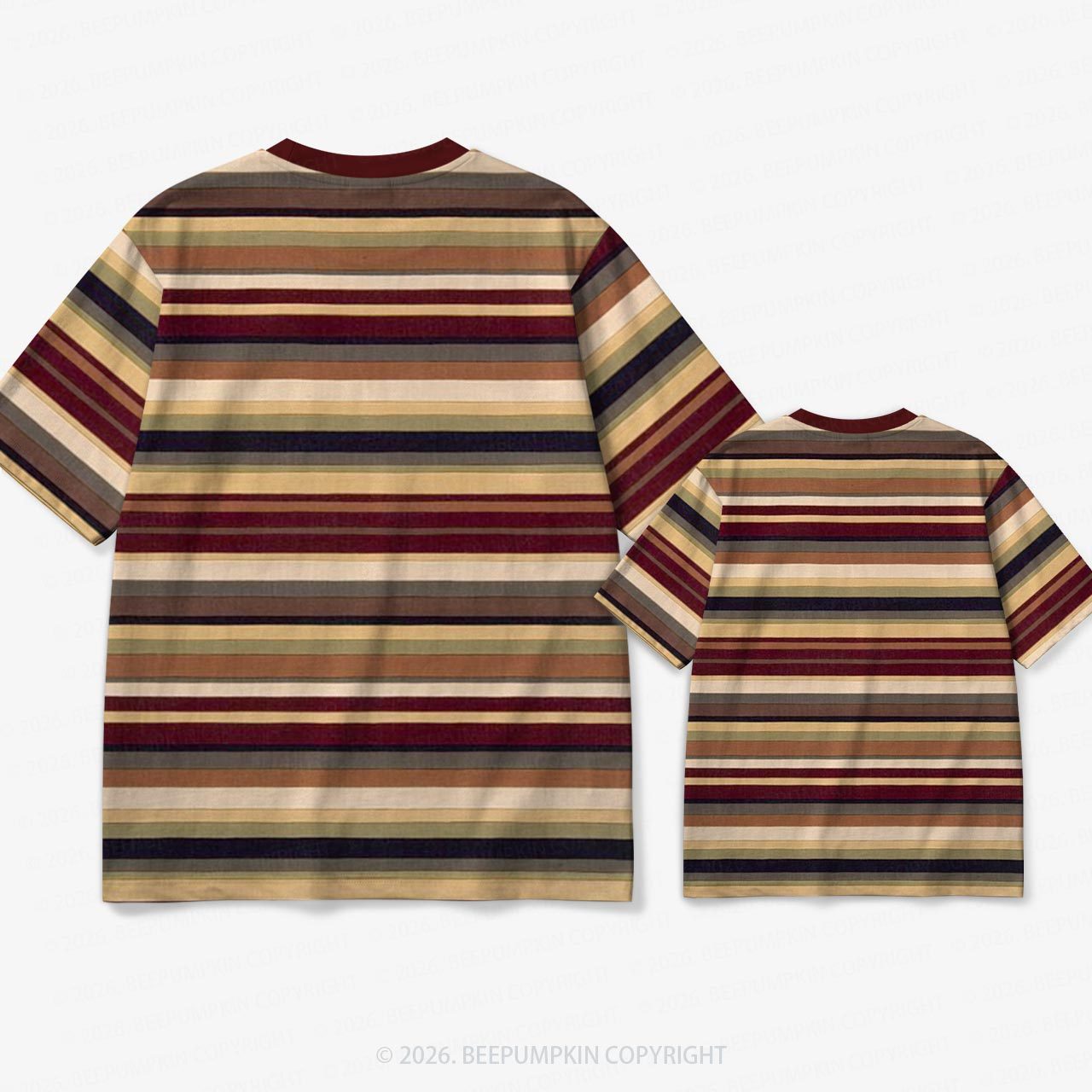 Retro Autumn Cider Stripe Family Matching Ringer T-Shirt