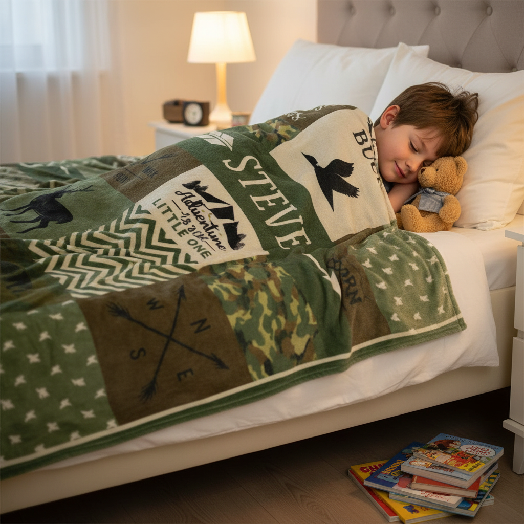 Personalized Hunting Name Fleece Blanket