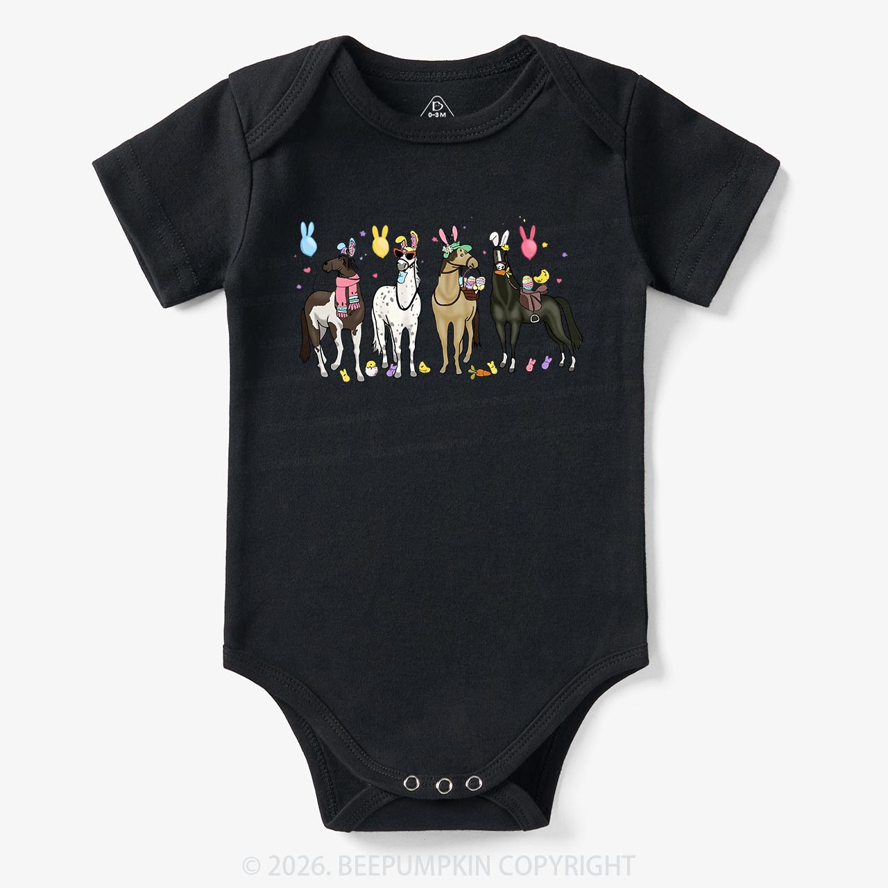 Funny Horse Easte Baby Bodysuit