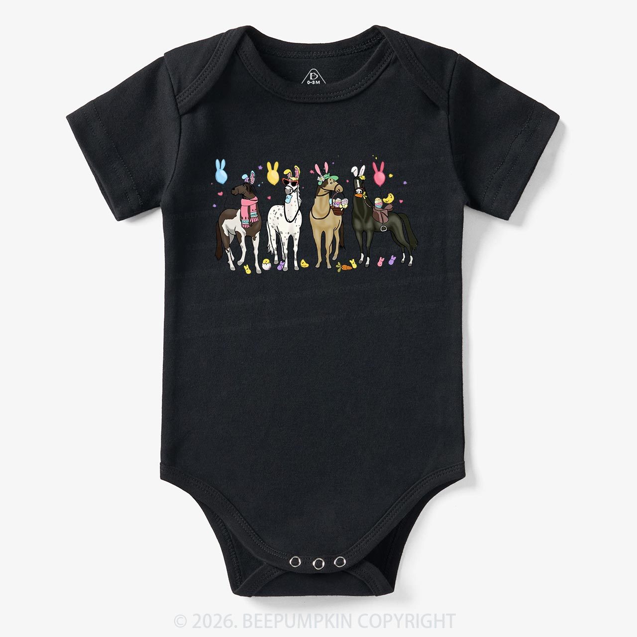 Funny Horse Easte Baby Bodysuit