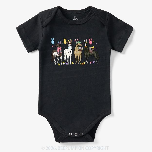 Funny Horse Easte Baby Bodysuit