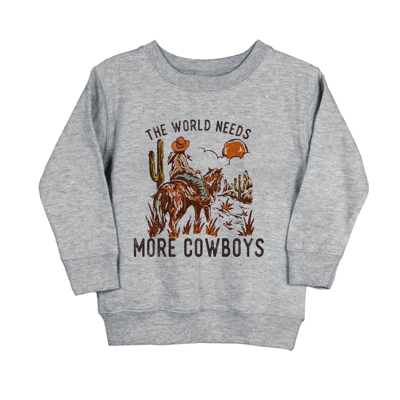 The World Needs More Cowboys Kids Sweatshirt
