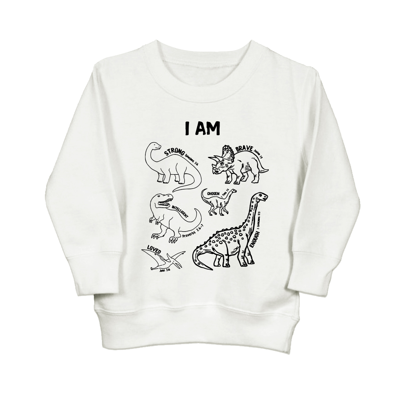 Dinosaurs Affirmation Words Kids Sweatshirt Sale-Beepumpkin™