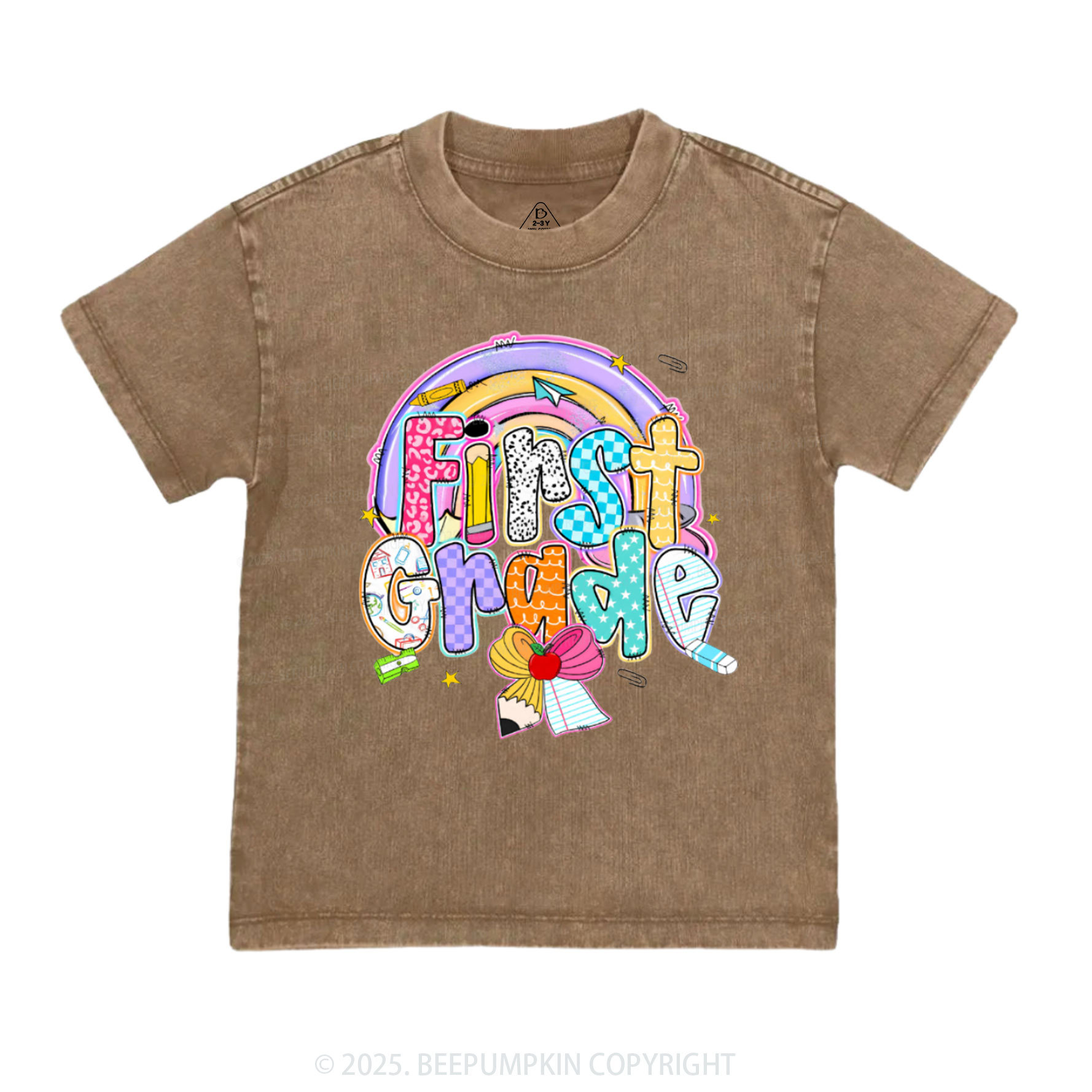 Personalized Rainbow Learning Days Toddler&Kids Washed Tees