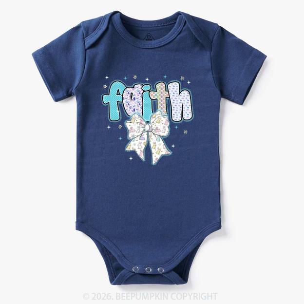 Blooming Faith Bunny Bow Baby Bodysuit