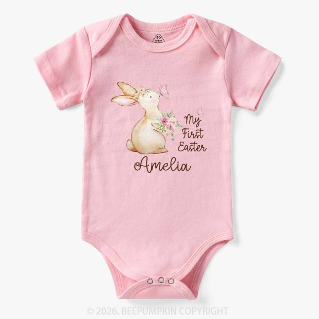 Personalized My First Easter Butterfly Kiss Bunny Baby Bodysuit
