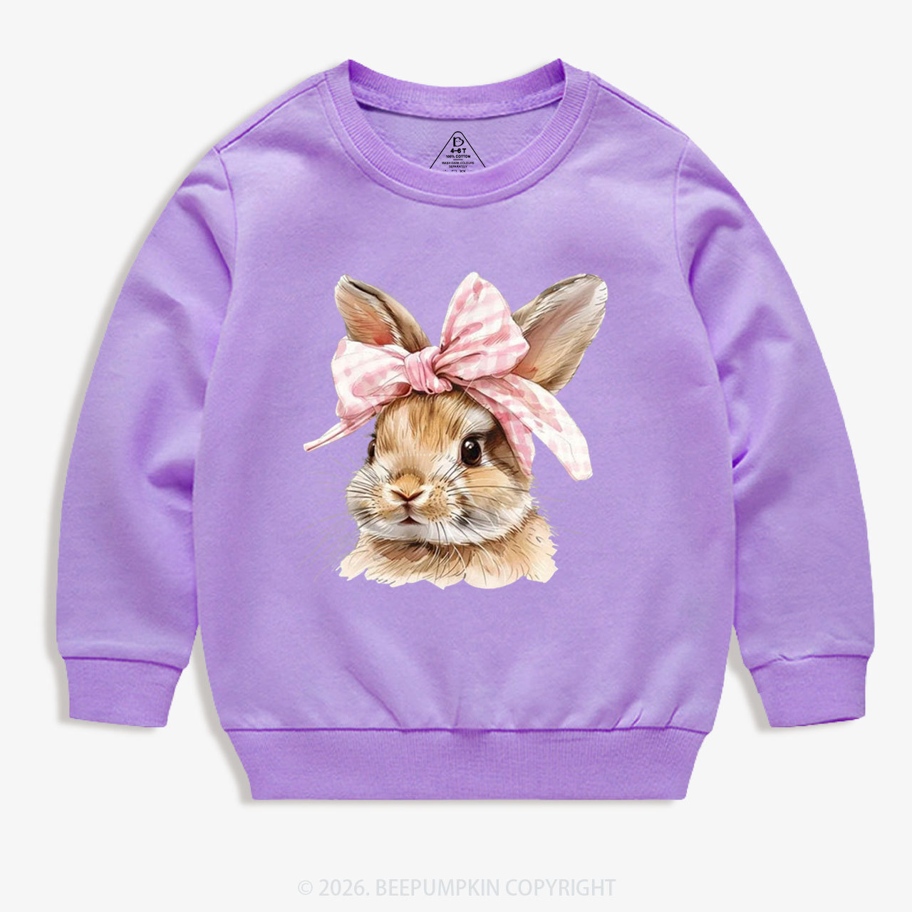 Cute Bunny with Bow Easter Kid's Sweatshirt
