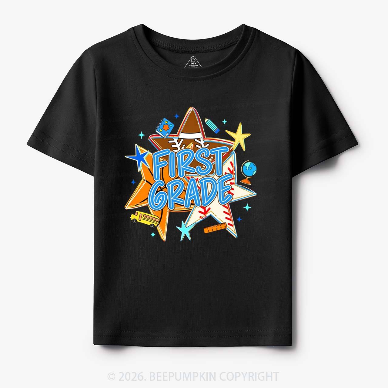 Personalized Baseball Basketball Stars Back to School Toddler&Kid's Tees