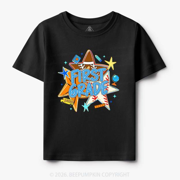 Personalized Baseball Basketball Stars Back to School Toddler&Kid's Tees