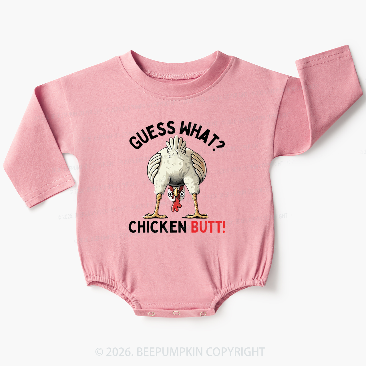 Guess What Chicken Butt Super Funny Baby Bubble Romper