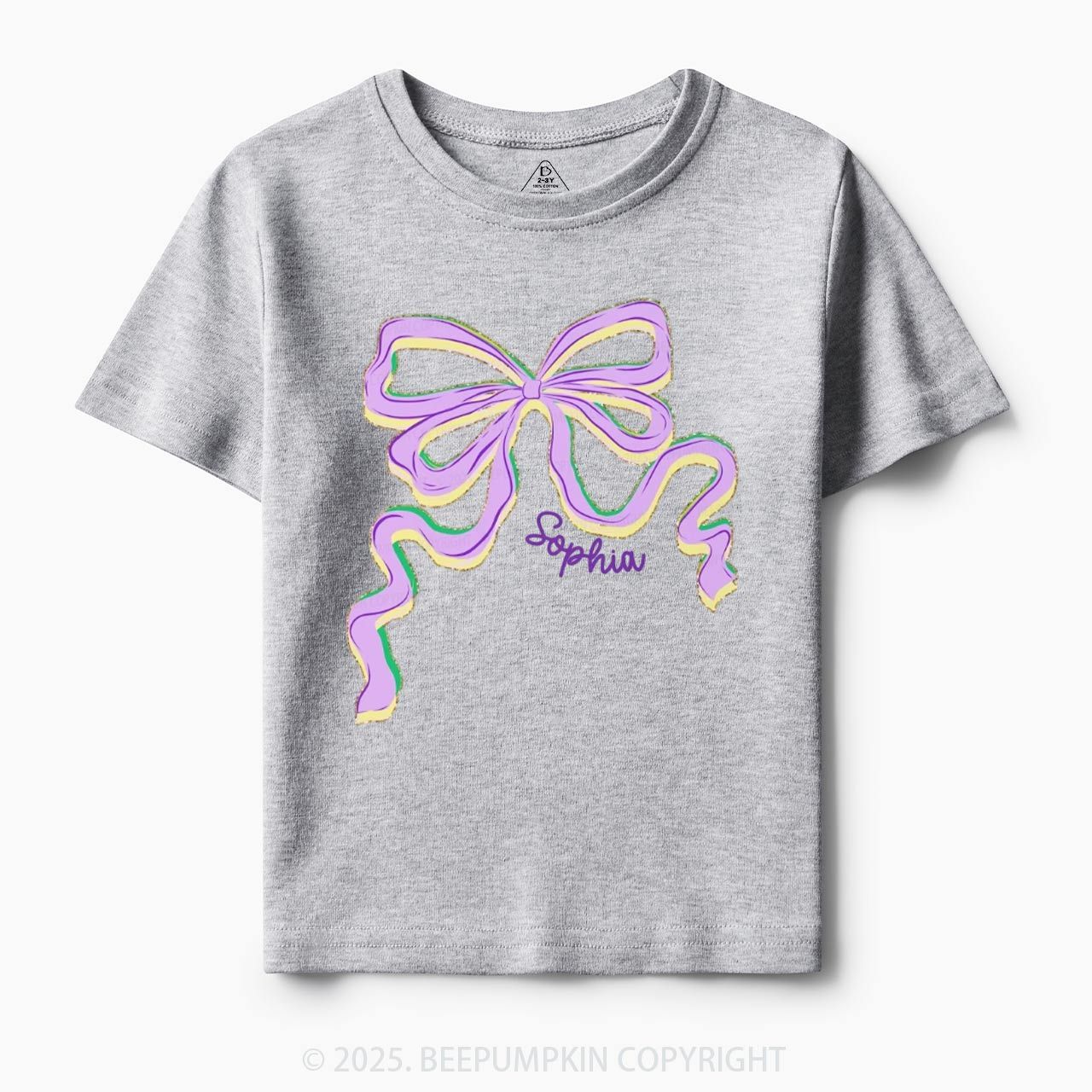 Personalized Sugar Bow Mardi Gras Toddler&Kid's Tees Beepumpkin