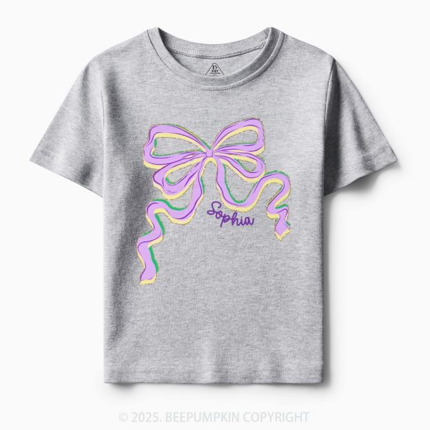 Personalized Sugar Bow Mardi Gras Toddler&Kid's Tees Beepumpkin