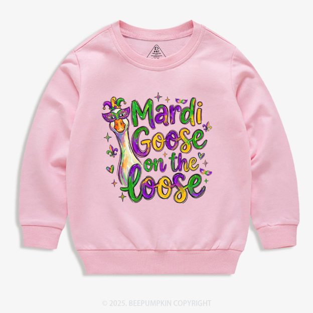Mardi Gras Goose Kid's Sweatshirt