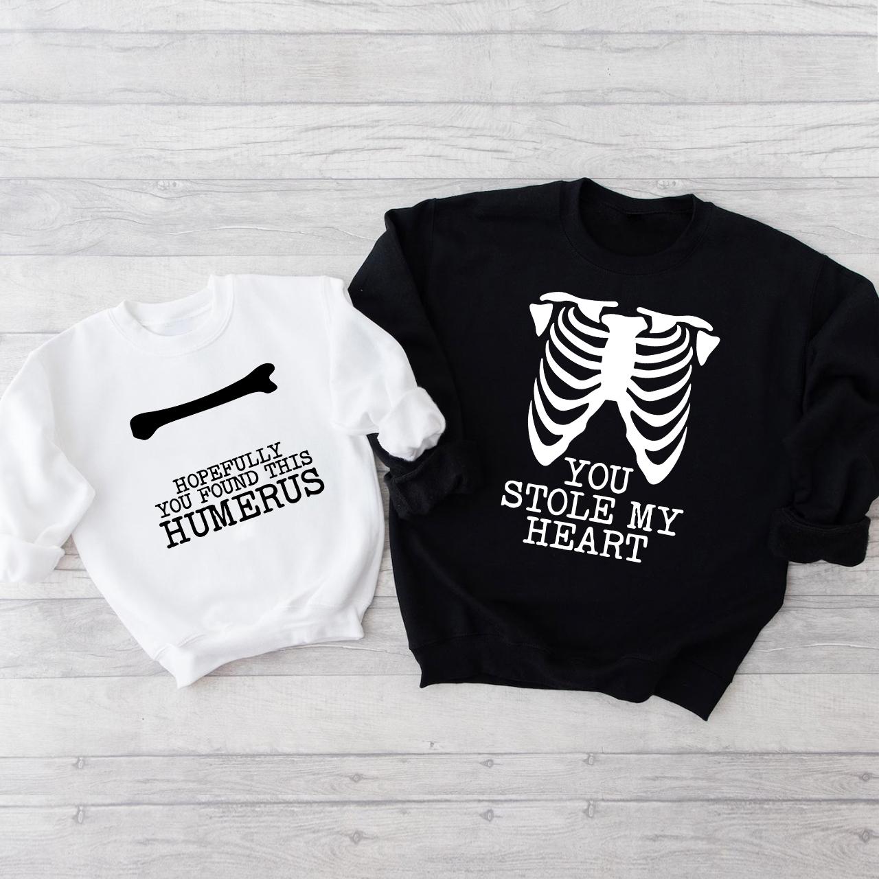 Skeleton Puns Funny Family Matching Halloween Party Sweatshirts