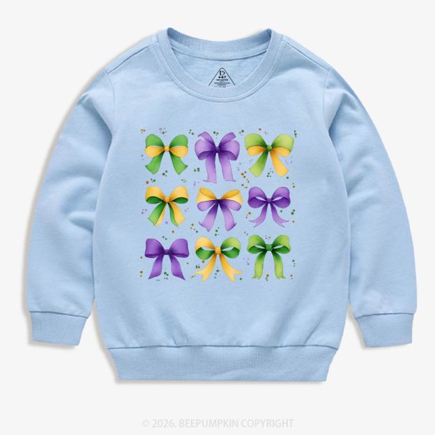 Kids Mardi Gras Ribbon Bows Kid's Sweatshirt