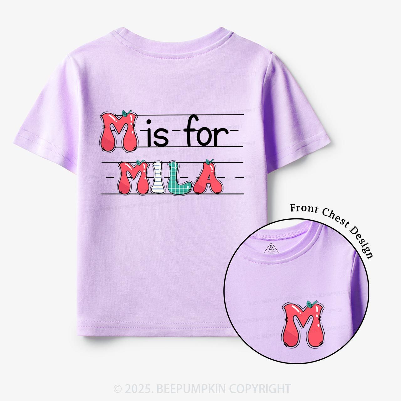 Personalized Kids Name Back To School Toddler&Kid's Tees Beepumpkin