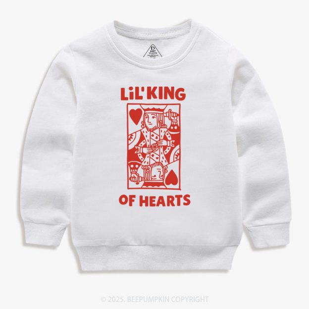 Lil' King of Hearts Valentine's Day Kid's Sweatshirt