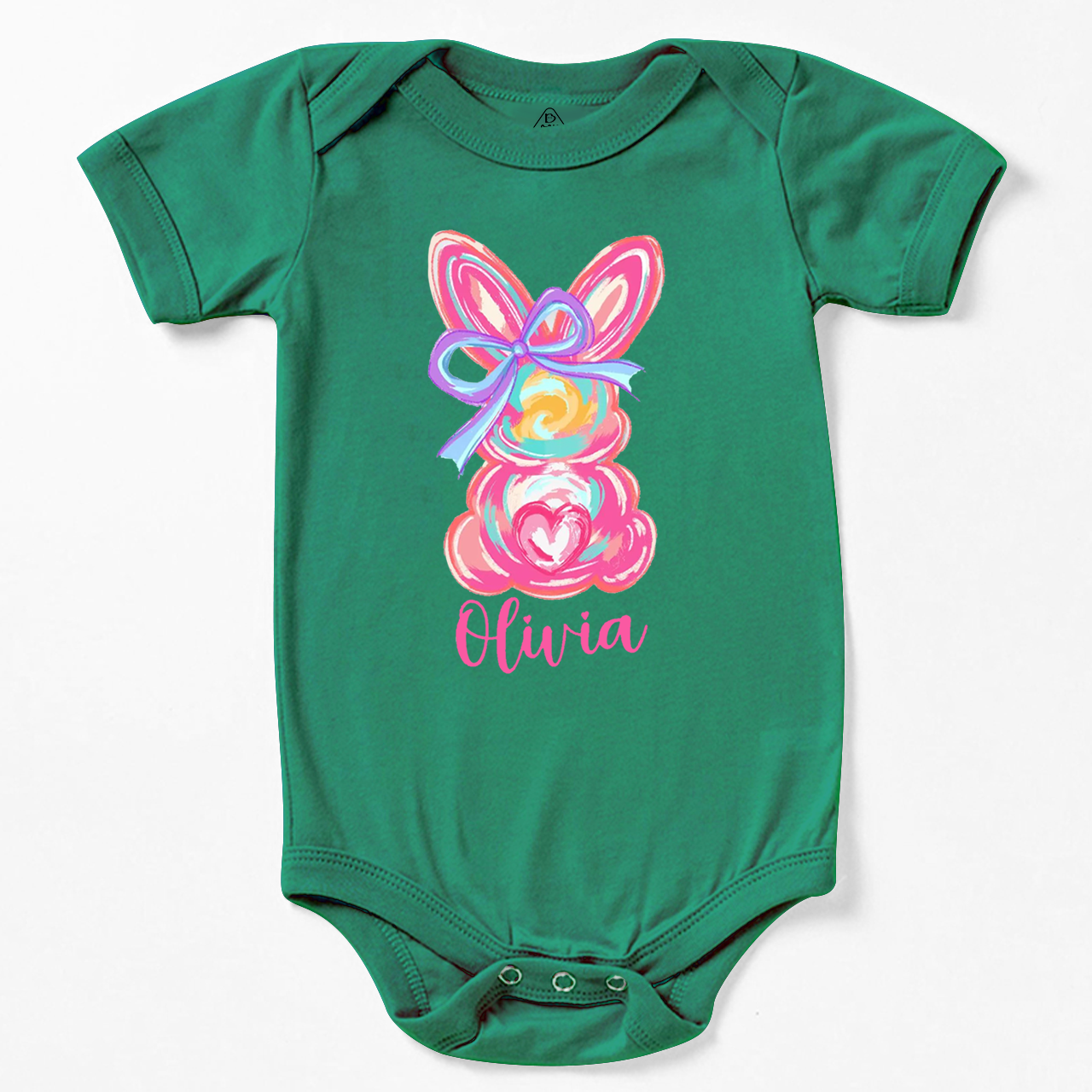 Personalized Girl Name Easter Bunny Bodysuit Beepumpkin