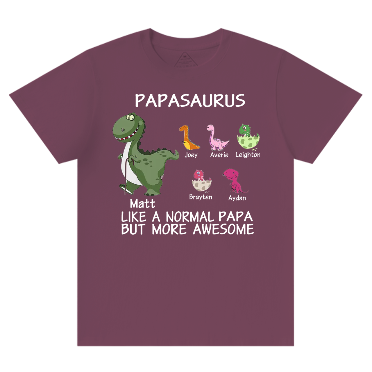 Papasaurus Grandpa Shirt Personalized With Name