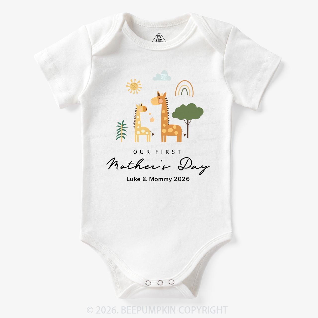 Personalized First Mother's Day Bodysuit Beepumpkin