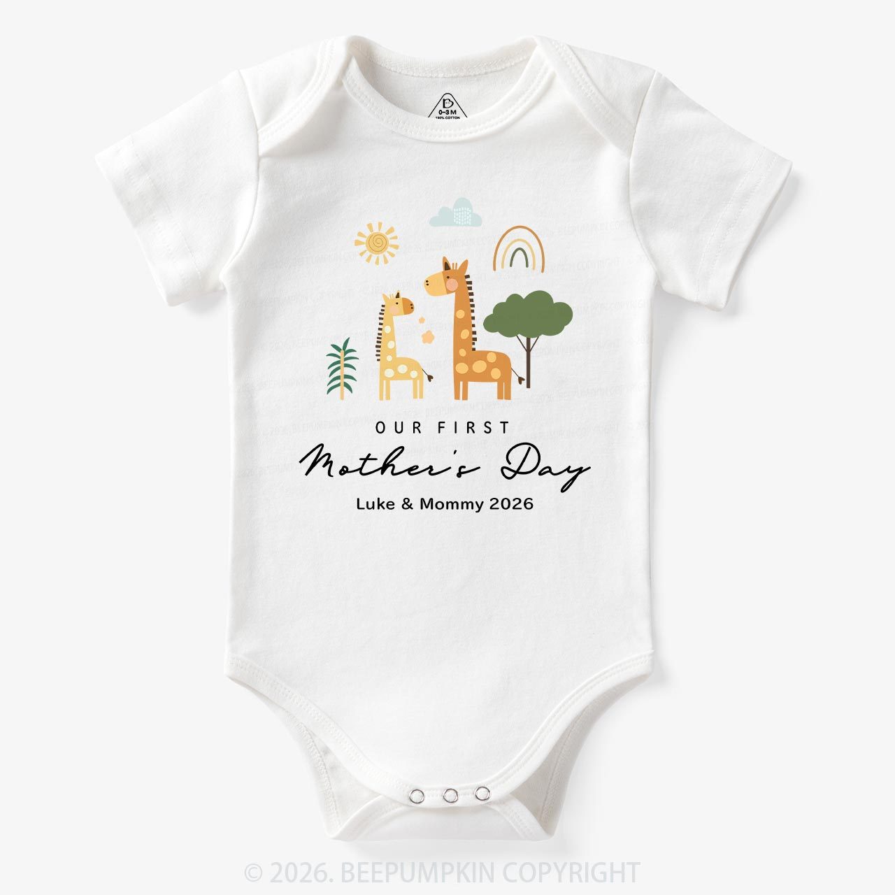 Personalized First Mother's Day Bodysuit Beepumpkin