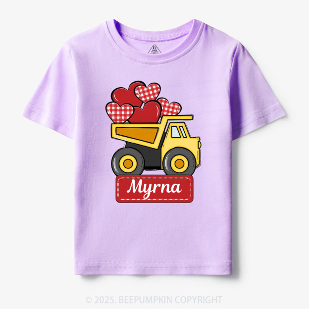 Personalized Truck Valentine Toddler&Kid's Tees Beepumpkin