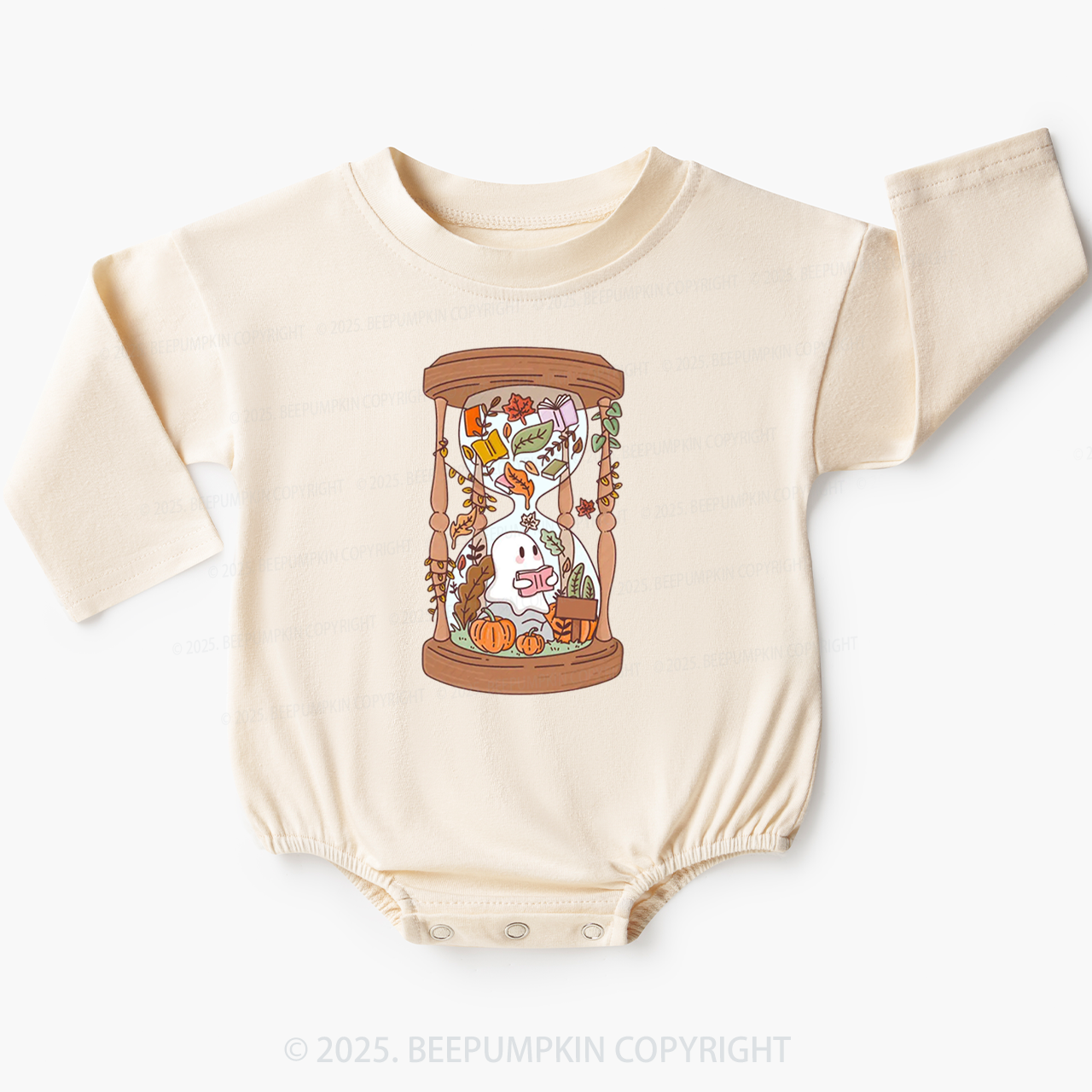 Autumn Fall Cosy Bookish Ghoul Baby Bubble Romper Beepumpkin