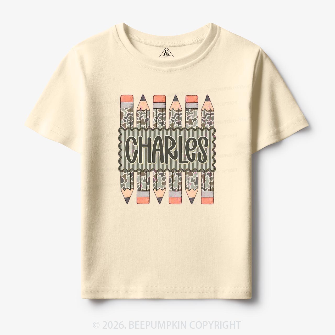 Personalized Back To School Camo Pencil Shirt