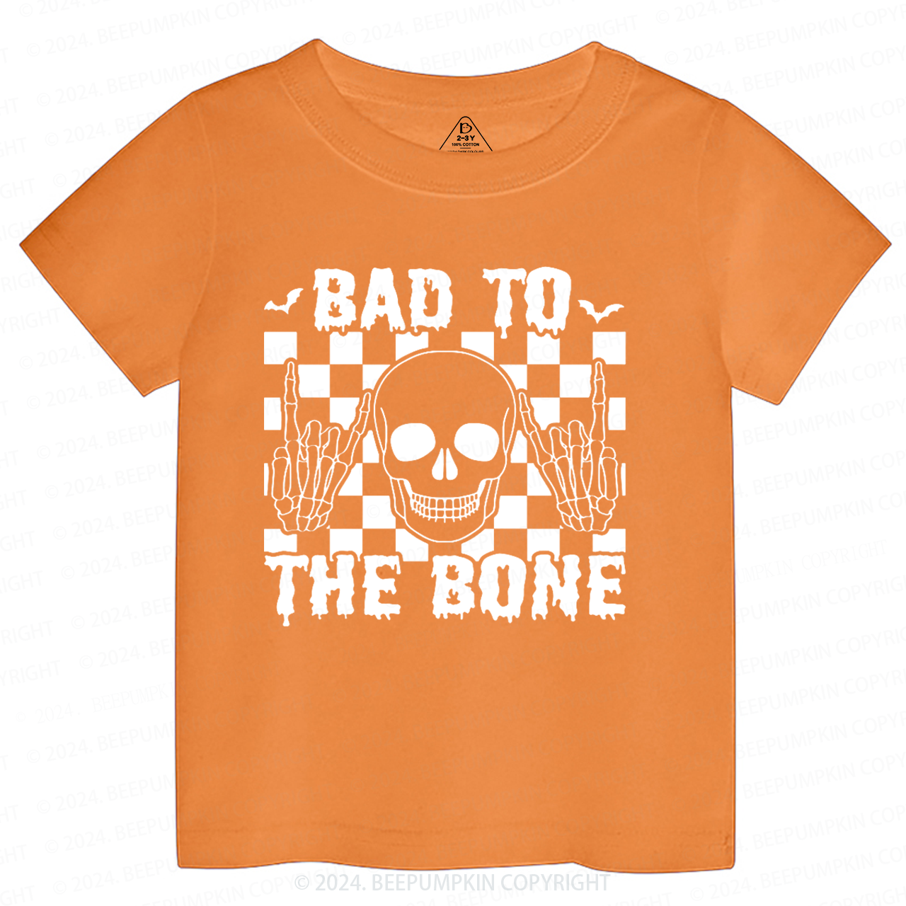 Skull Halloween Shirt-Bad To The Bone Toddler&Kids Tees 