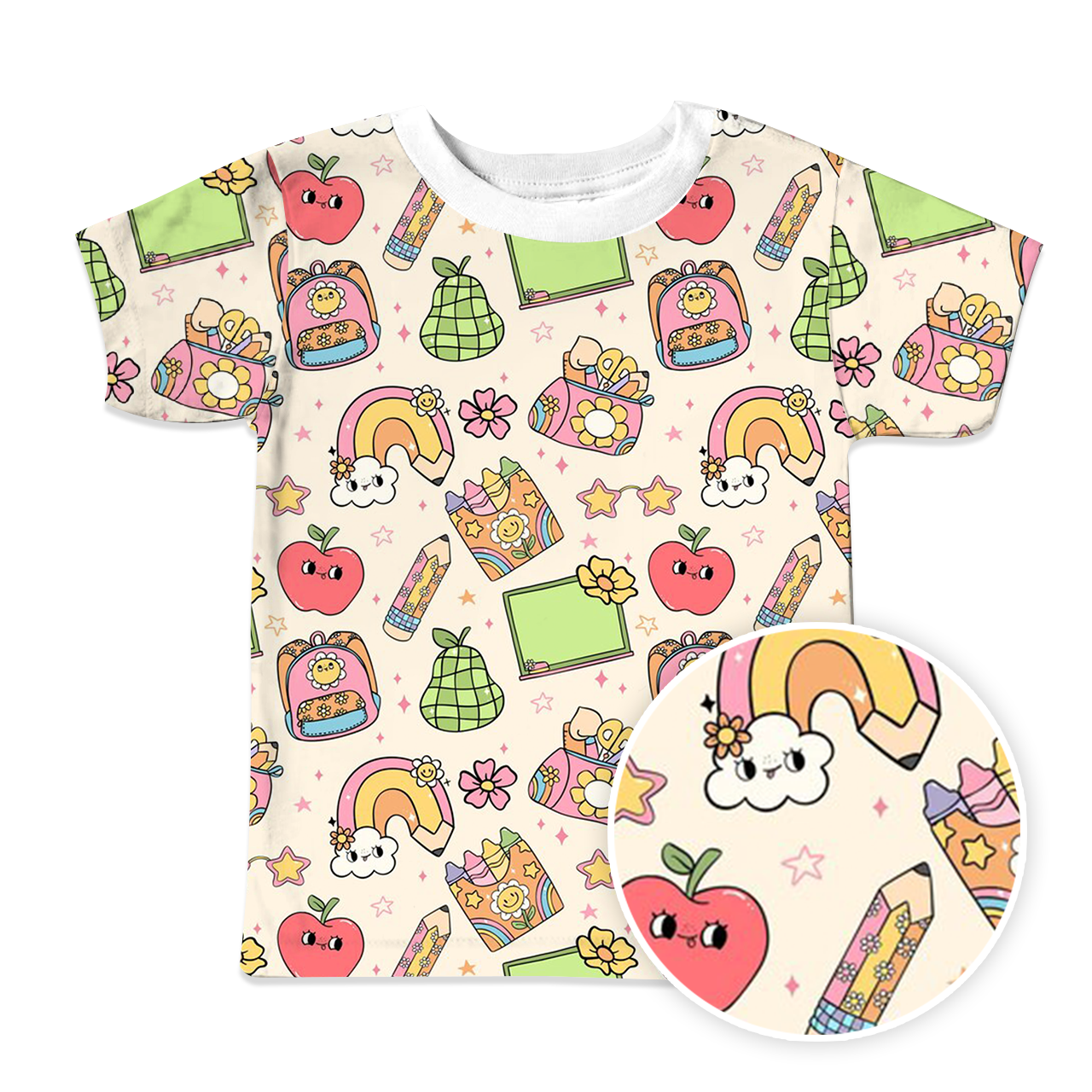 Flower Crayons All Over Print Kids Tees