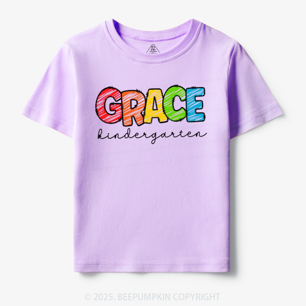 Personalized Rainbow Alphabet Name Toddler&Kid's Tees Beepumpkin