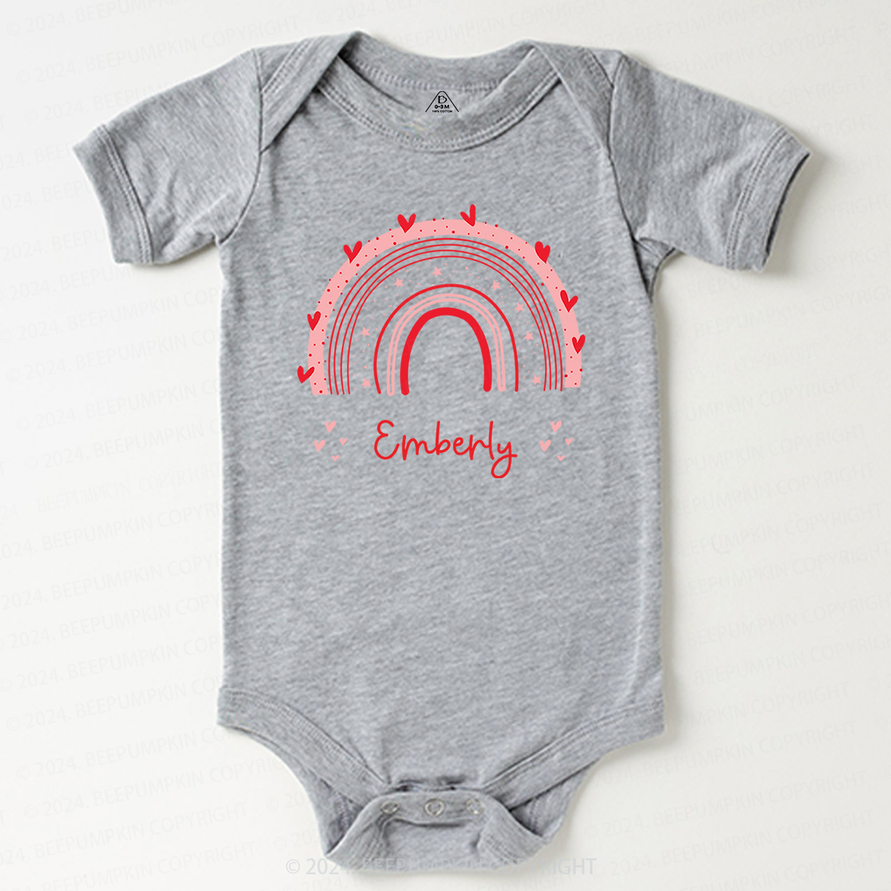 Cute Rainbow Valentine Baby Bodysuit