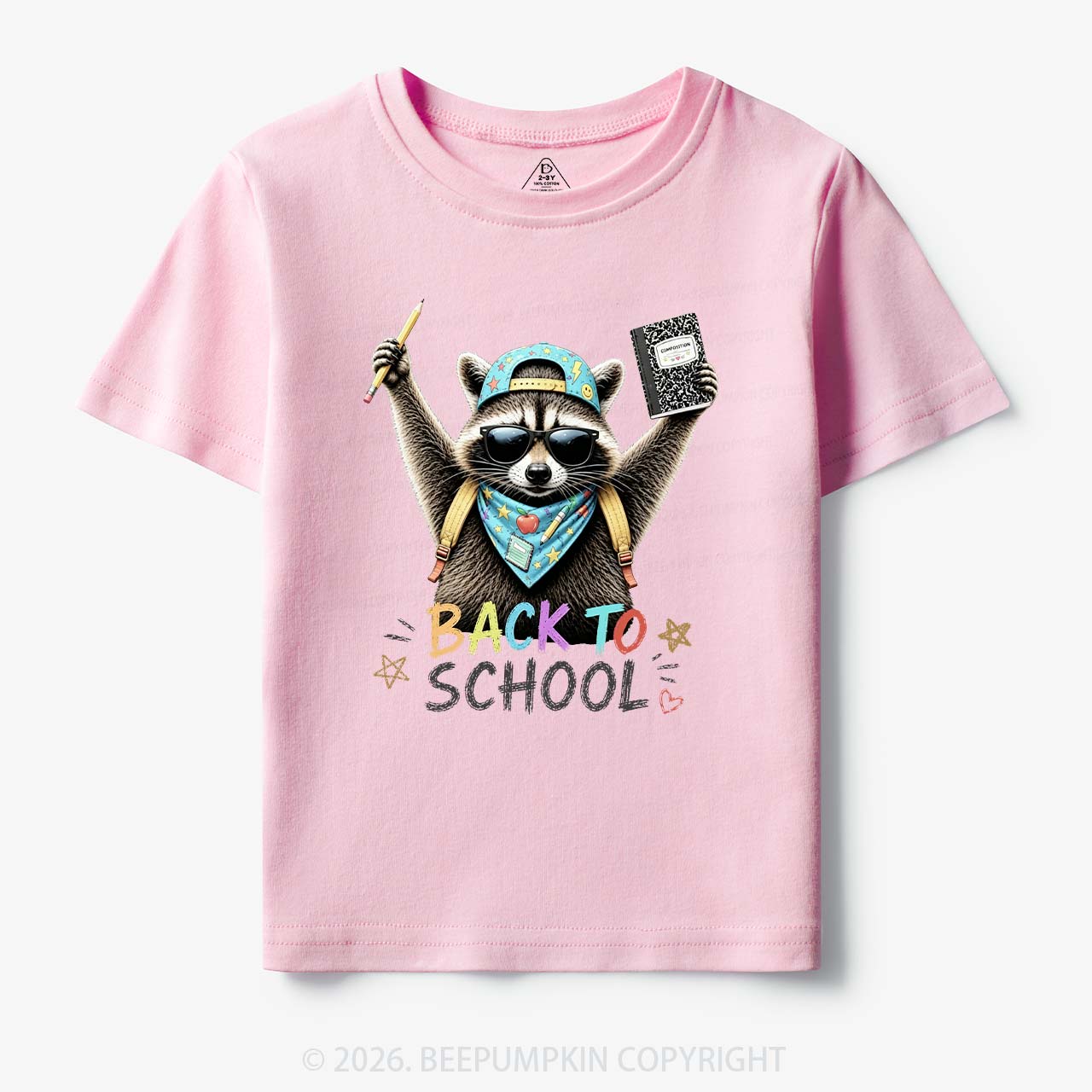Back to School Raccoon Toddler&Kid's Tees