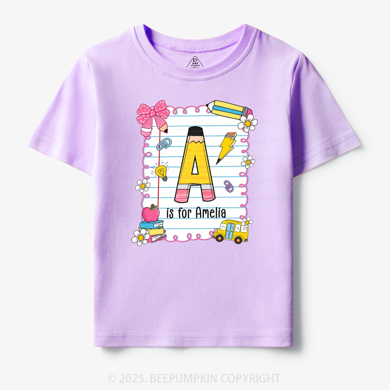 Personalized Alphabet Pencil Name Toddler&Kid's Tees Beepumpkin