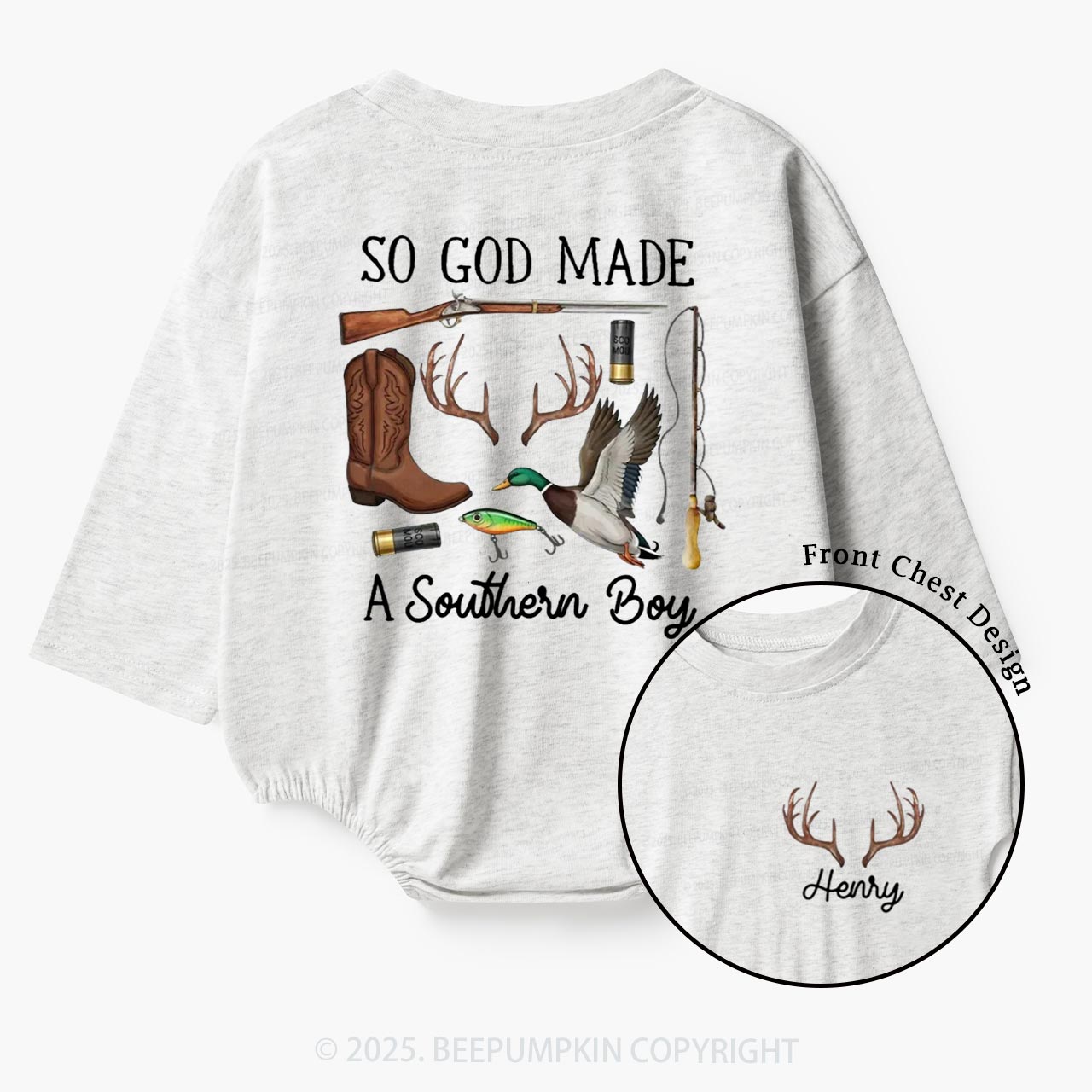Personalized So God Made A Southern Baby Bubble Romper Beepumpkin