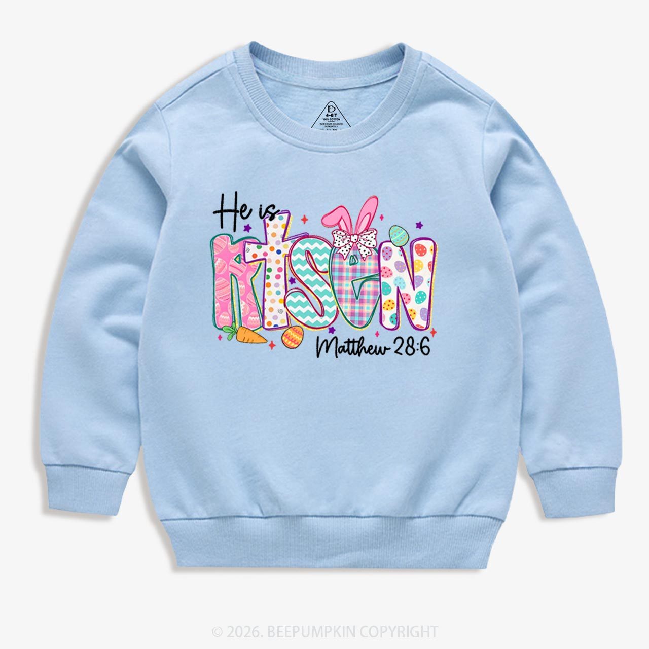 He Is Risen Christian Easter Kid's Sweatshirt