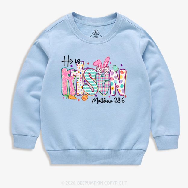 He Is Risen Christian Easter Kid's Sweatshirt