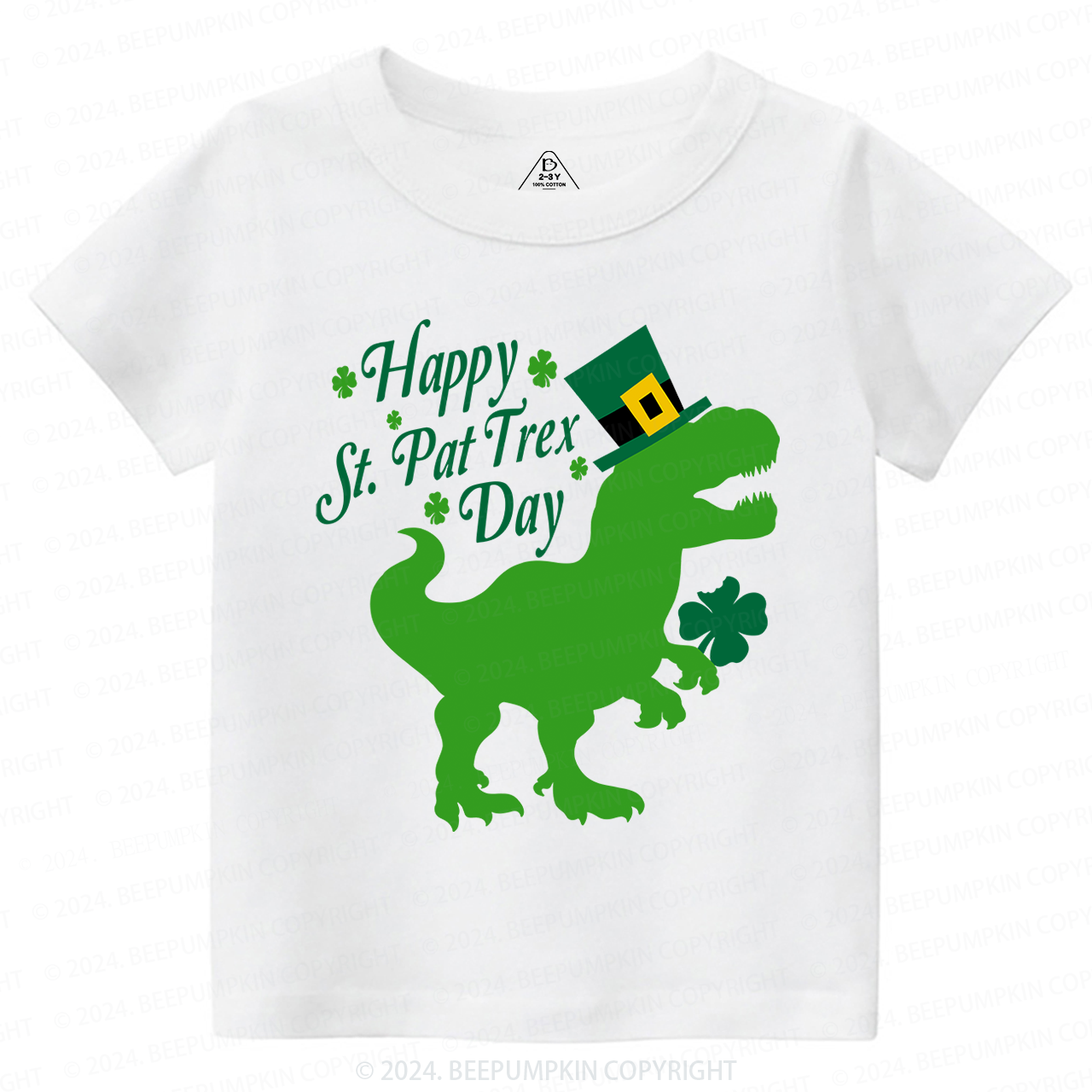 Happy St.Pat Trex Day Toddler&Kids Tees Beepumpkin