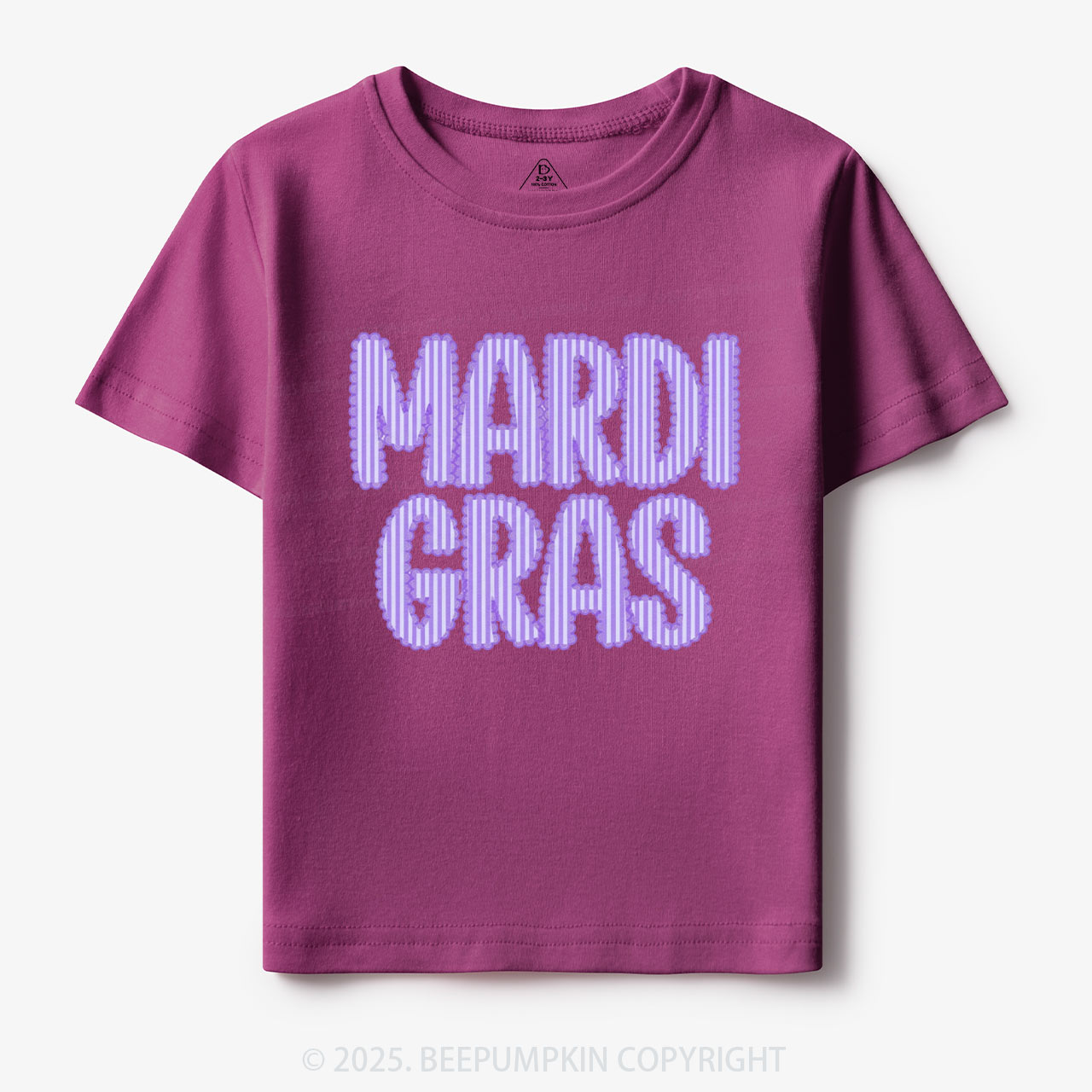 Purple Seersucker Mardi Gras Toddler&Kid's Tees Beepumpkin
