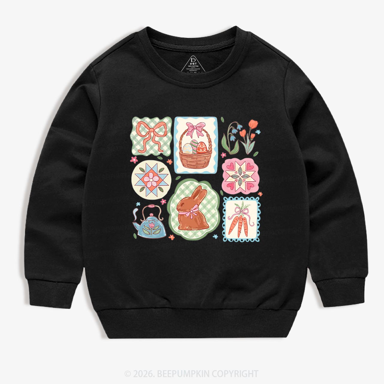 Pastel Easter Basket Kid's Sweatshirt