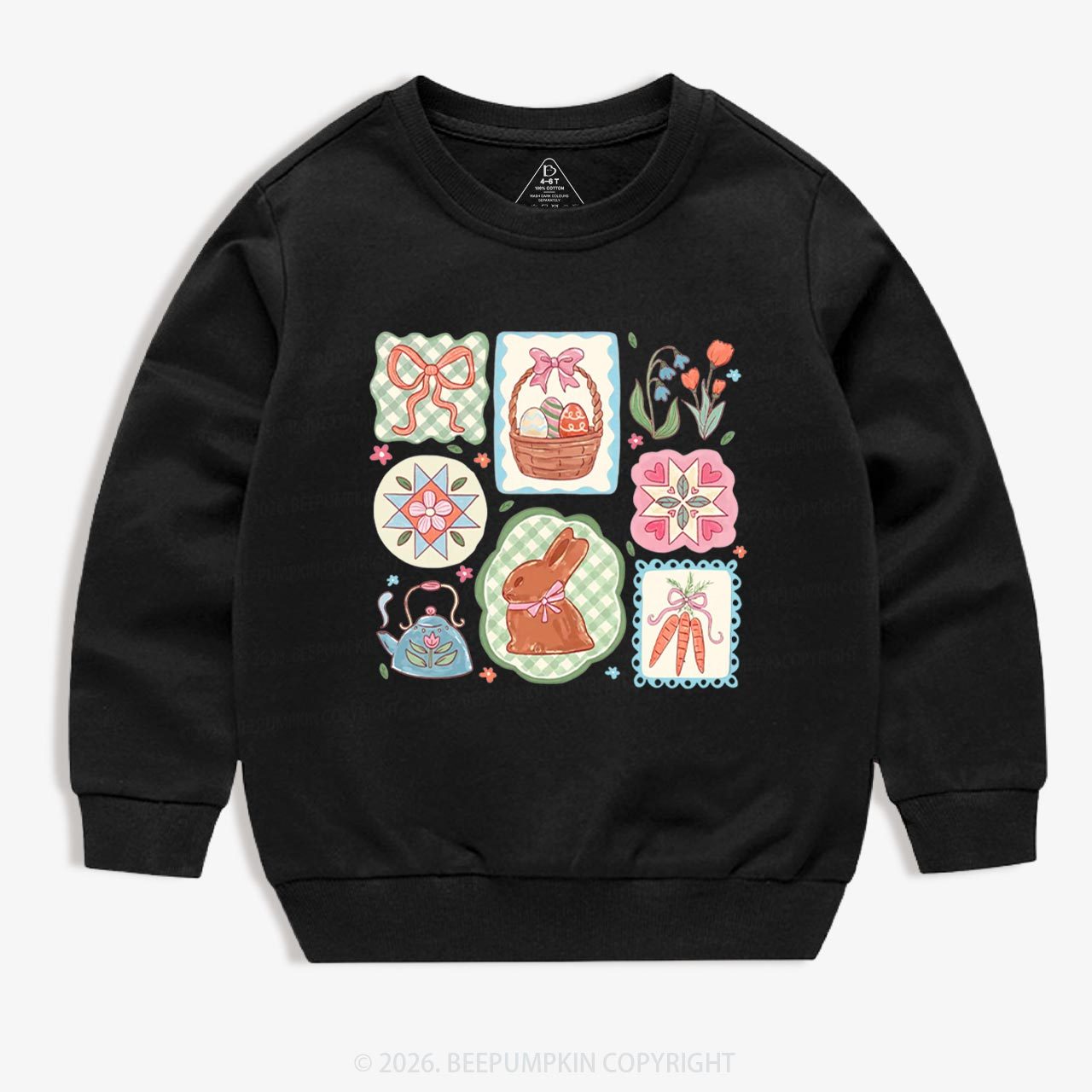 Pastel Easter Basket Kid's Sweatshirt