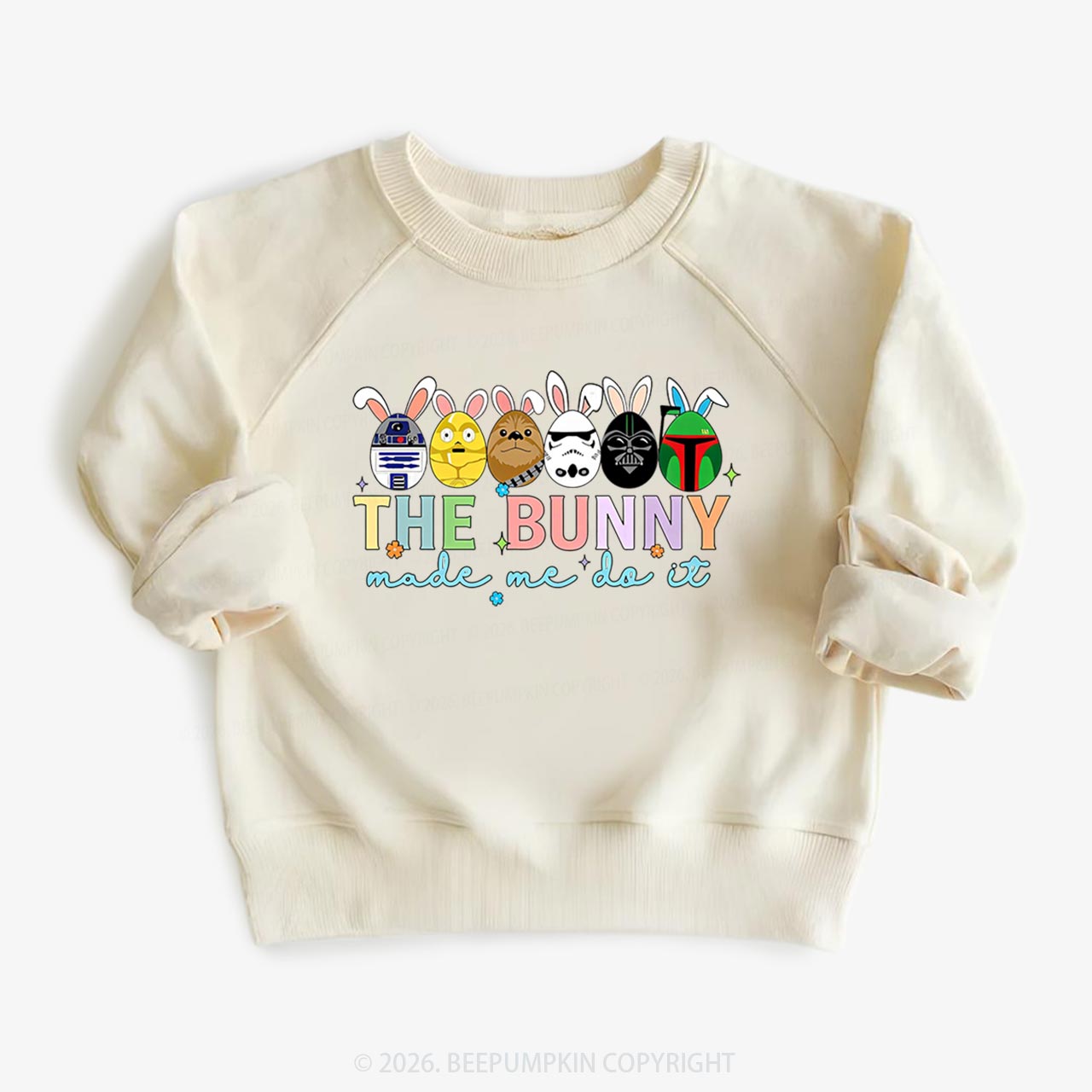 Cute Cartoon Characters Happy Easter Kid's Sweatshirt