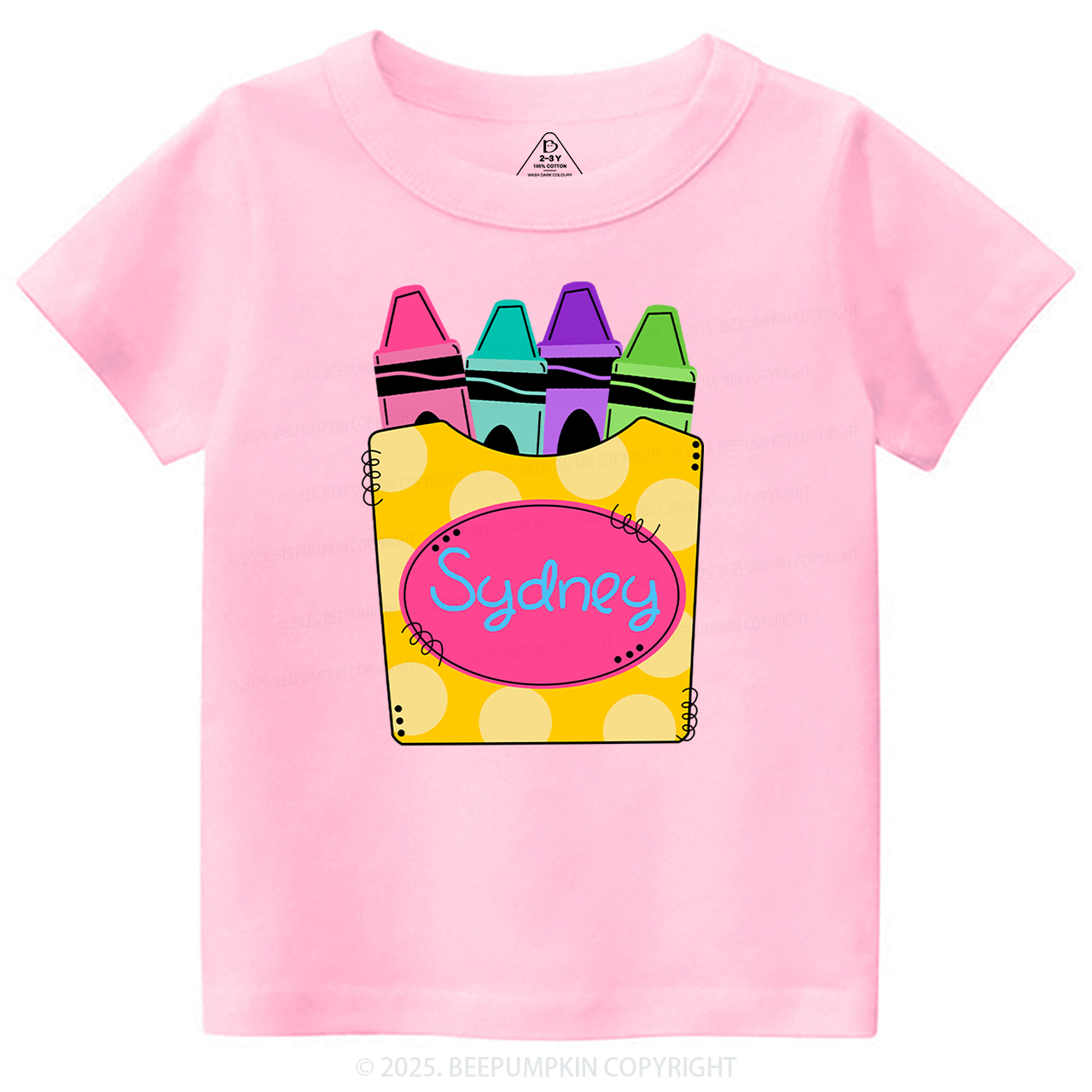 Personalized Girls Crayons Back To School T-shirt