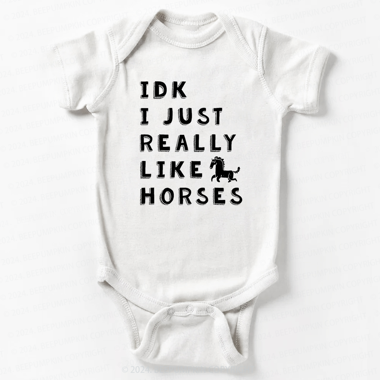 IDK I Just Really Like Horses Bodysuit For Baby 7