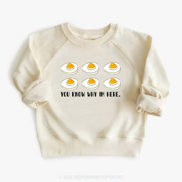 You Know Why I'm Here Funny Kid's Sweatshirt