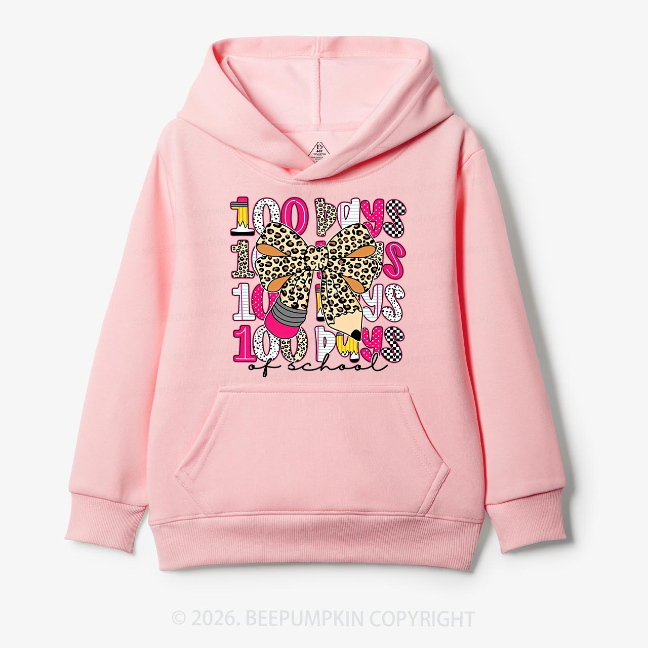 Leopard Love 100 Days Of  School Edition Toddler&Kid's Hoodies