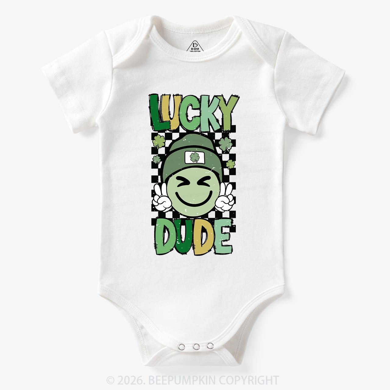 Retro Lucky Dude St.Patricks Day Bodysuit For Baby