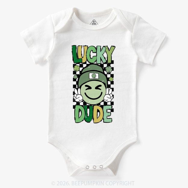 Retro Lucky Dude St.Patricks Day Bodysuit For Baby